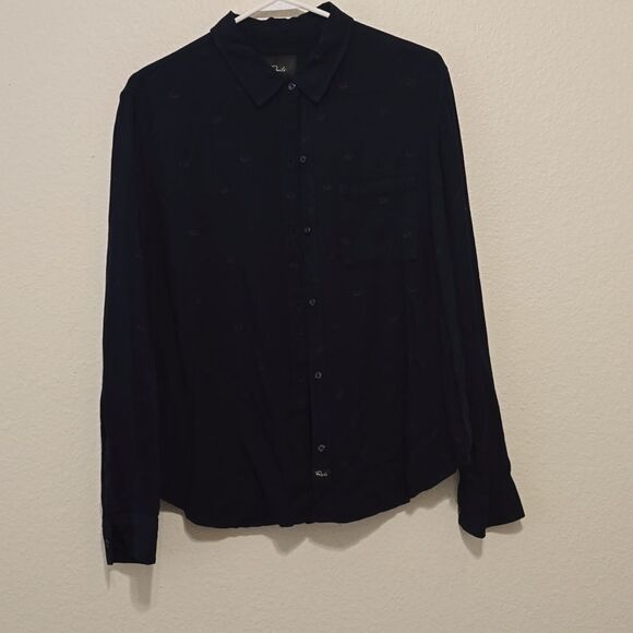 Rails Navy Kiss Me Rocsi Metallic Lip Print Size medium - Picture 2 of 10